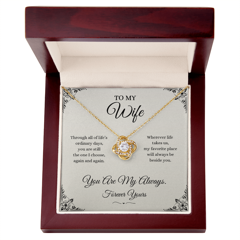 To My Wife Love Knot Necklace | Meaningful Gift for Wife