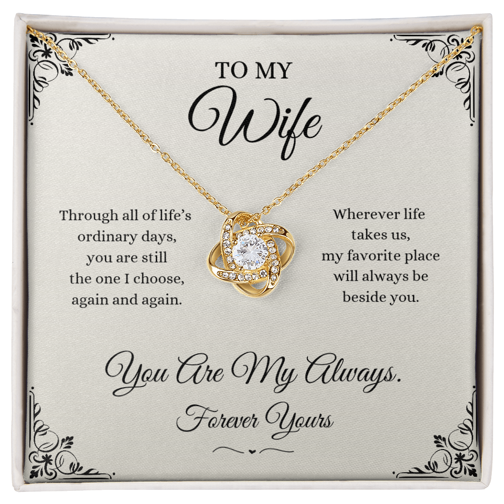 To My Wife necklace with You Are My Always keepsake card