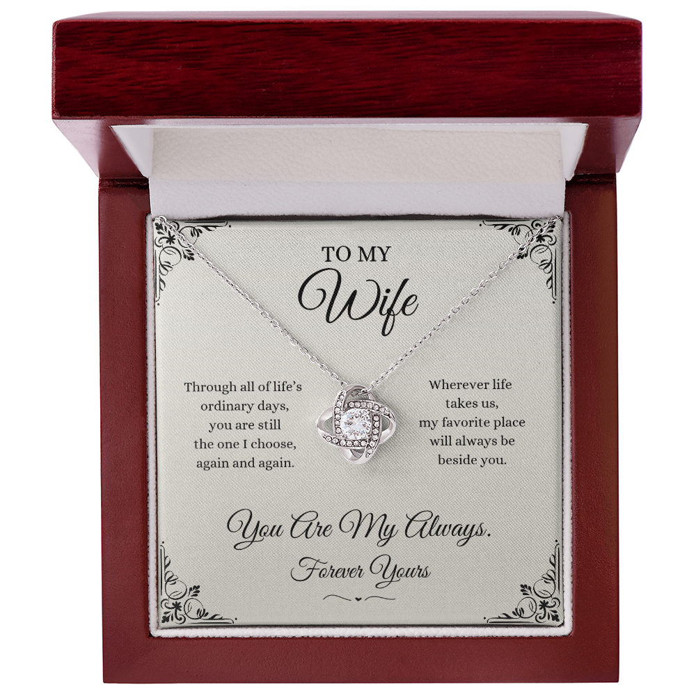 Love Knot Necklace for wife in luxury gift box