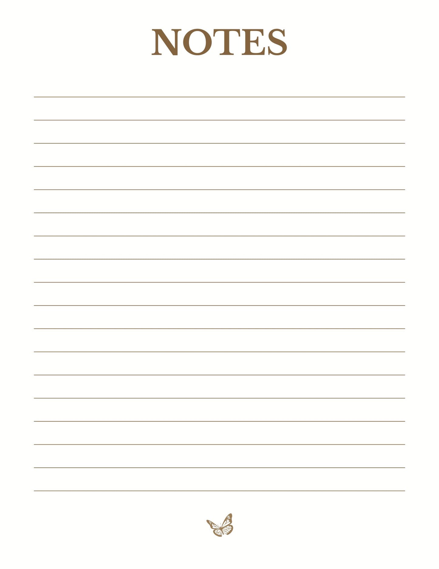 Lined notes page from the Inspired Living Journal for journaling, reflections, prayers, gratitude entries, and personal thoughts.